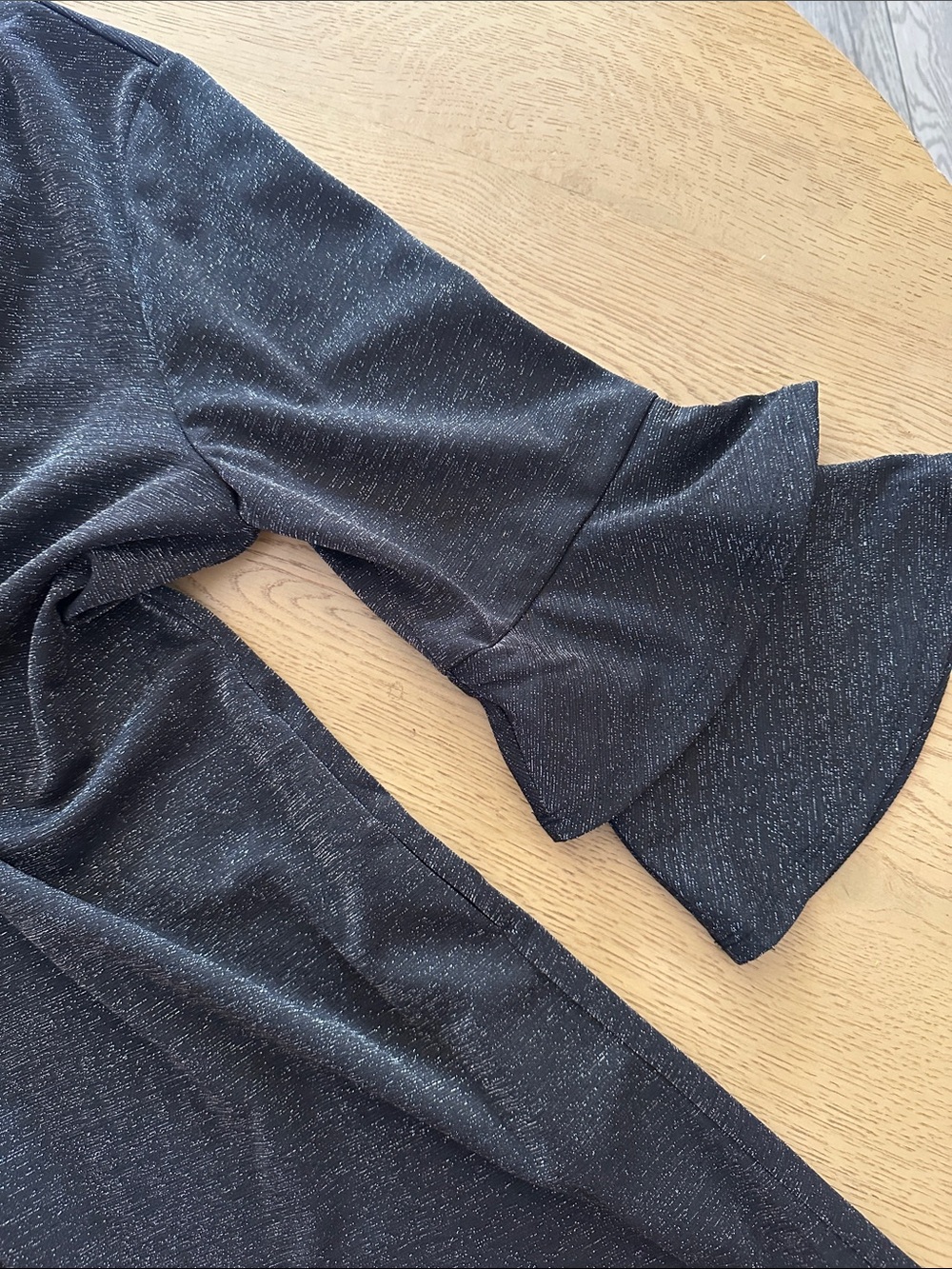 AGB Black Sparkle Ruffle Sleeve Tunic XL - Picture 3 of 3